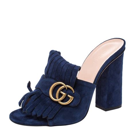 gucci navy blue sandals|Gucci sandals for women.